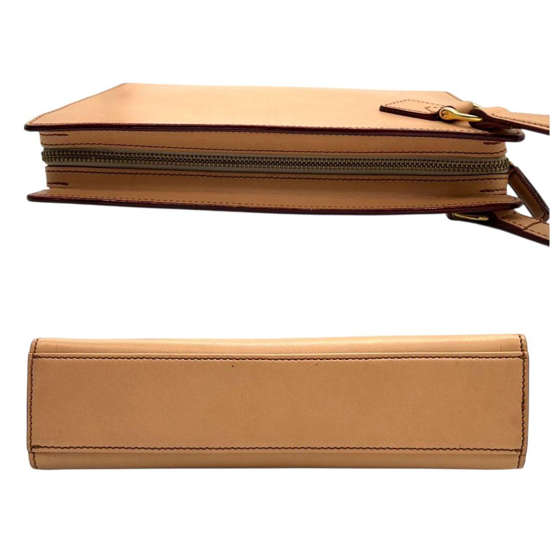 アートウェイ クラッチバッグ 茶 自立可 ARTWAY レザー s20 本革 ブラウン ベージュ ゴールド金具