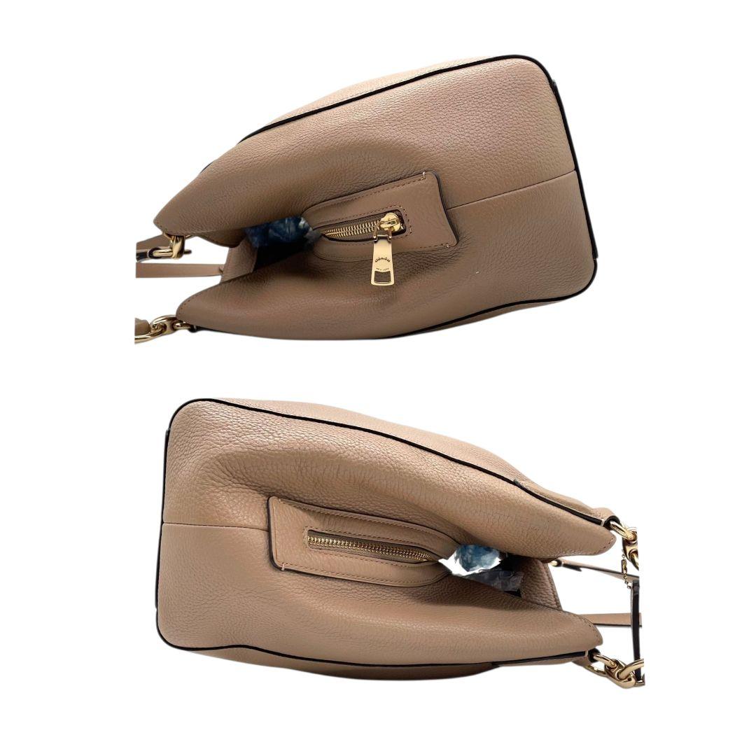 コーチ　トートバッグ　ベージュ　ワンショルダー　レザー　本革　A4収納　s8　ハンドバッグ　肩掛け可　肩かけ可　ゴールド金具　ロゴ　COACH　80268