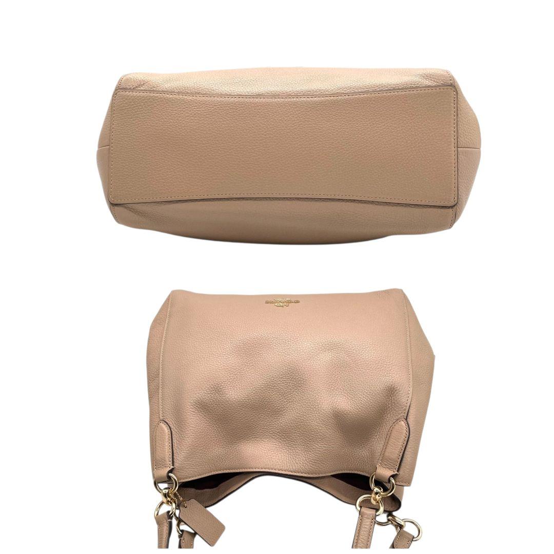 コーチ　トートバッグ　ベージュ　ワンショルダー　レザー　本革　A4収納　s8　ハンドバッグ　肩掛け可　肩かけ可　ゴールド金具　ロゴ　COACH　80268