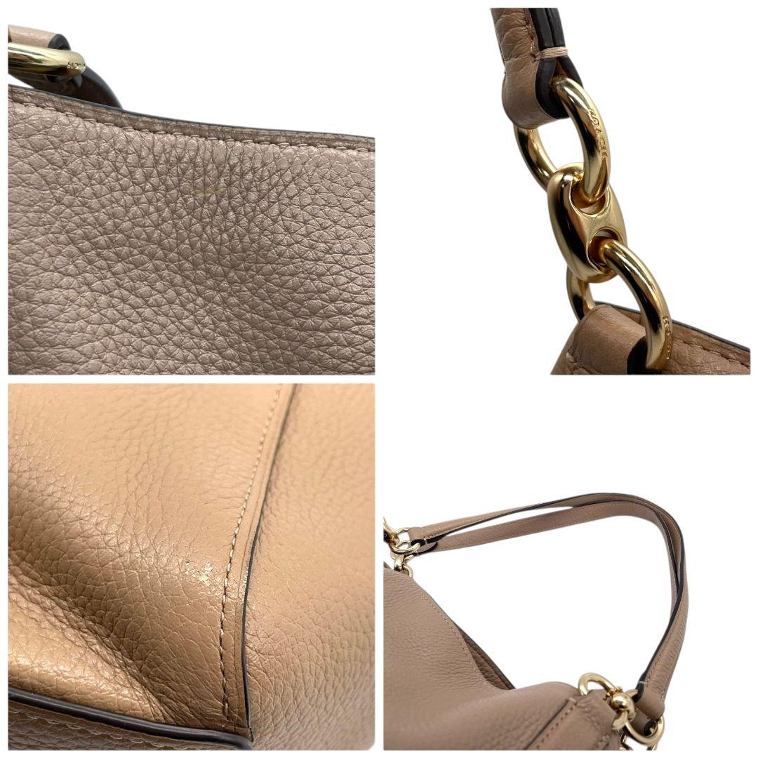 コーチ　トートバッグ　ベージュ　ワンショルダー　レザー　本革　A4収納　s8　ハンドバッグ　肩掛け可　肩かけ可　ゴールド金具　ロゴ　COACH　80268