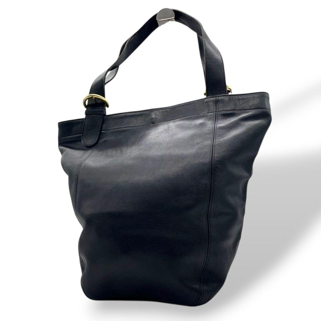 コーチ トートバッグ 黒 オールドコーチ ワンショル A4収納 COACH u12 ハンドバッグ レザー 本革 肩掛け可 肩かけ可 ゴールド金具 ロゴタグ ブラック 上品 クラシック デイリーユース