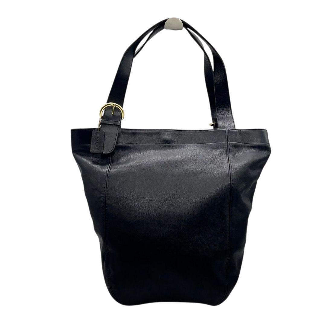 コーチ トートバッグ 黒 オールドコーチ ワンショル A4収納 COACH u12 ハンドバッグ レザー 本革 肩掛け可 肩かけ可 ゴールド金具 ロゴタグ ブラック 上品 クラシック デイリーユース