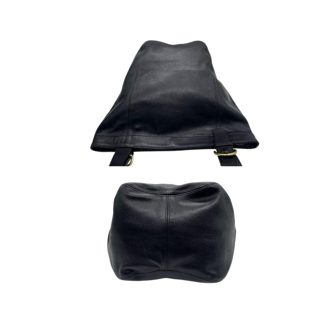 コーチ トートバッグ 黒 オールドコーチ ワンショル A4収納 COACH u12 ハンドバッグ レザー 本革 肩掛け可 肩かけ可 ゴールド金具 ロゴタグ ブラック 上品 クラシック デイリーユース