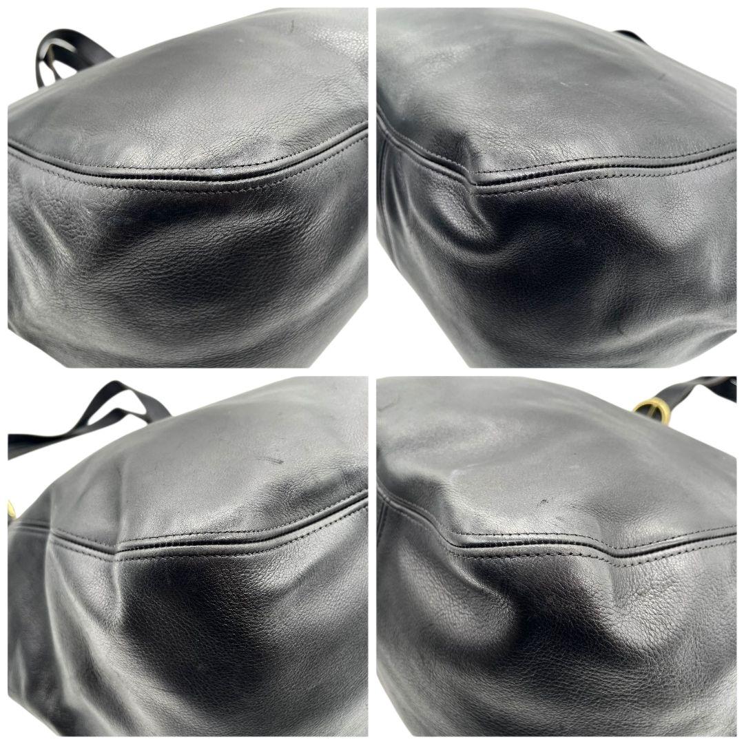 コーチ トートバッグ 黒 オールドコーチ ワンショル A4収納 COACH u12 ハンドバッグ レザー 本革 肩掛け可 肩かけ可 ゴールド金具 ロゴタグ ブラック 上品 クラシック デイリーユース