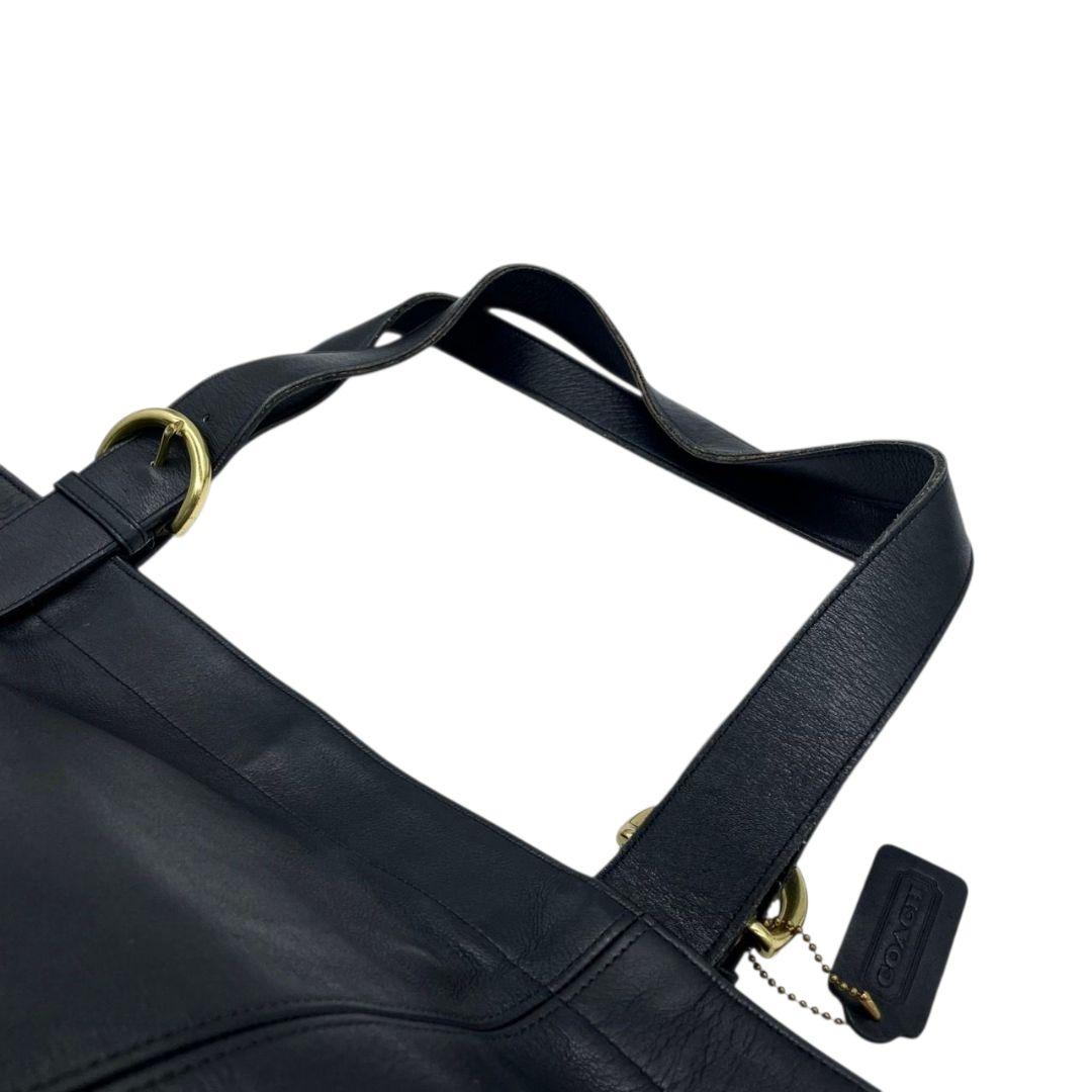 コーチ トートバッグ 黒 オールドコーチ ワンショル A4収納 COACH u12 ハンドバッグ レザー 本革 肩掛け可 肩かけ可 ゴールド金具 ロゴタグ ブラック 上品 クラシック デイリーユース