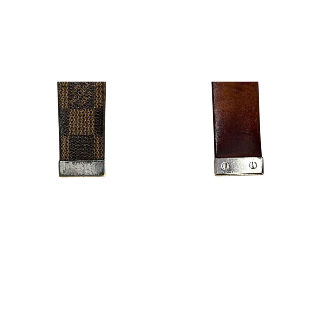 ルイヴィトン ベルト 茶 ブラウン ダミエ サンチュール ロゴプレート PX-1 レザー 本革 高級 ブランド メンズ LOUIS VUITTON