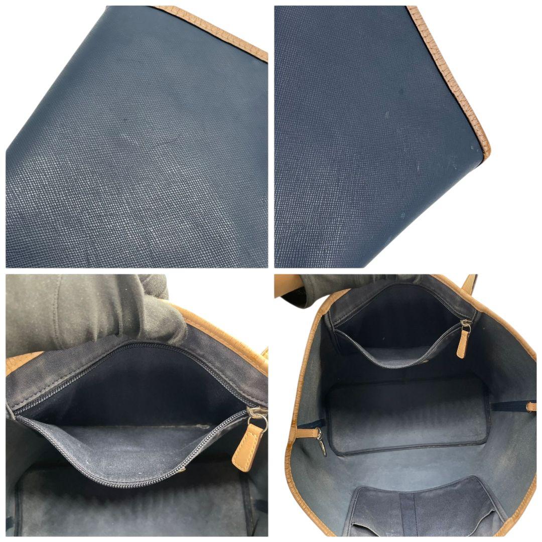 COACH コーチ トートバッグ ネイビー 紺 ベージュ デカロゴ ワンショルダー レザー 本革 ハンドバッグ A4収納 自立可 肩掛け可 シルバー金具 ロゴ F31315 u12 高級感