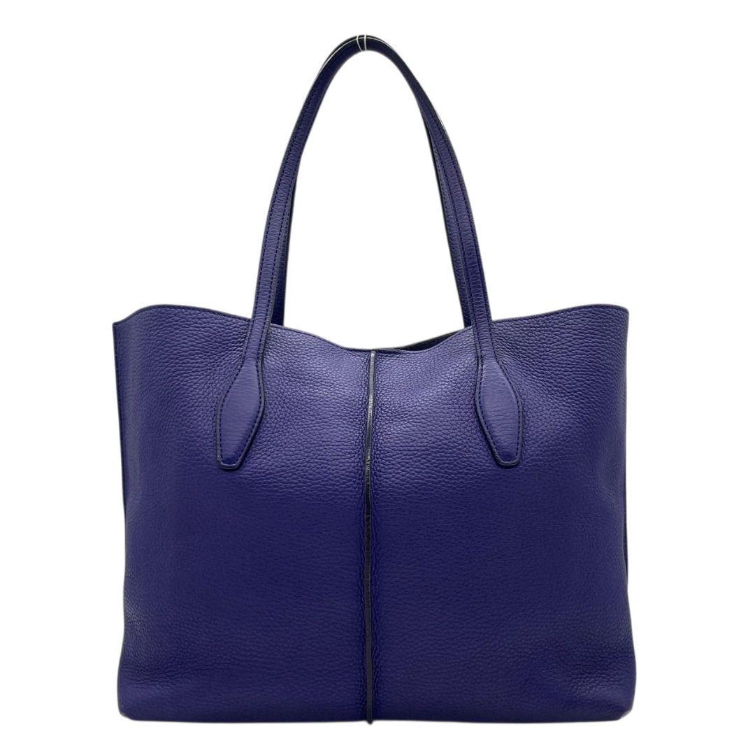 トッズ TOD'S トートバッグ パープル レザー シボ革 本革 ハンドバッグ ワンショルダー A4収納 肩掛け可 ロゴチャーム 上品 おしゃれ ヴィンテージ u2