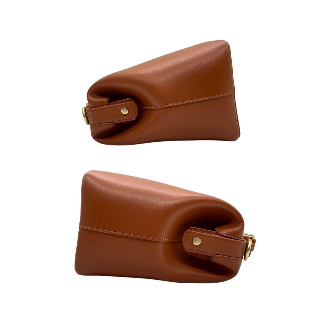 スターバックス　ハンドバッグ　茶　ロゴ　がま口　斜め掛け可　2way　F　ショルダーバッグ　トートバッグ　レザー　本革　ブラウン　ゴールド金具