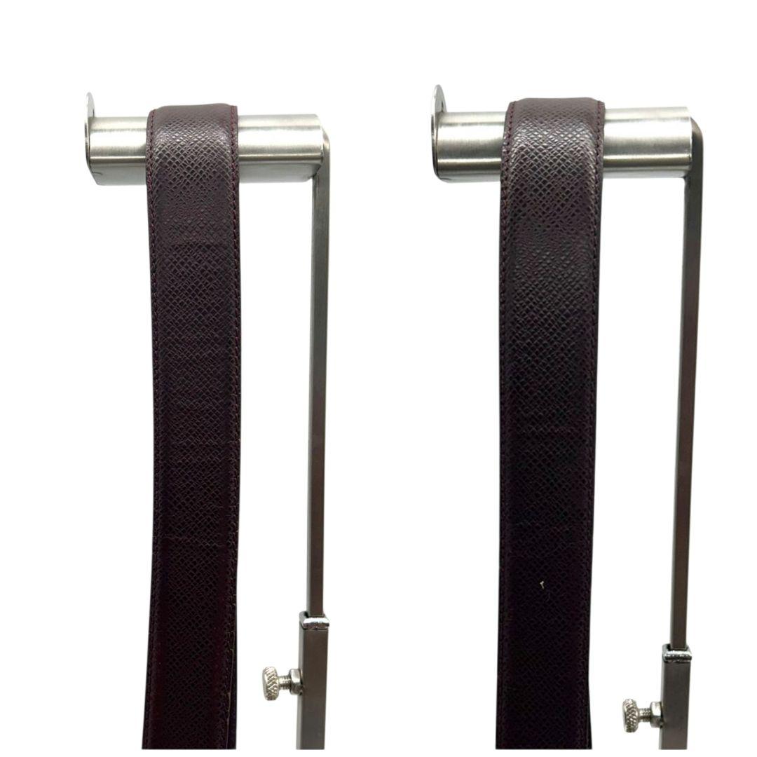 ルイヴィトン ベルト 赤 ワインレッド 黒 ブラック サンチュール クラシック タイガ PX-1 レザー 本革 ゴールド金具 ロゴ LB1000 LOUIS VUITTON