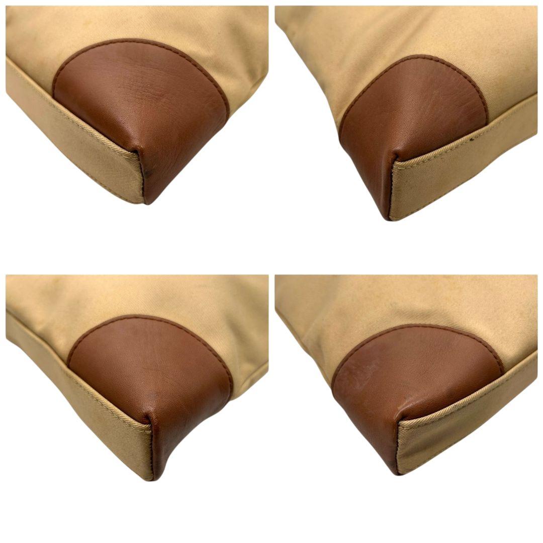 ポロラルフローレン　トートバッグ　茶　ロゴプレート　A4収納　キャンバス　T5　ハンドバッグ　レザー　本革　ブラウン　ベージュ　イエロー　Polo Ralph Lauren　オシャレ　本物保証　鑑定済　スピード発送