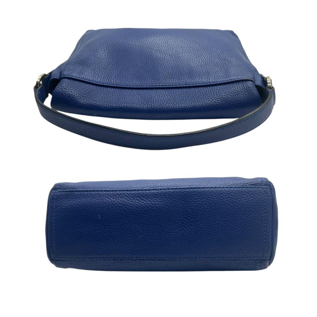 ケイトスペード kate spade ショルダーバッグ 紺 ネイビー フラップ 2way 斜め掛け可 レザー 本革 ハンドバッグ トートバッグ ロゴプレート シルバー金具 s63 レディース