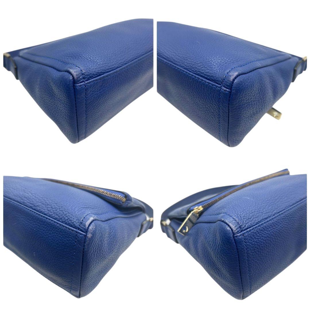 ケイトスペード kate spade ショルダーバッグ 紺 ネイビー フラップ 2way 斜め掛け可 レザー 本革 ハンドバッグ トートバッグ ロゴプレート シルバー金具 s63 レディース