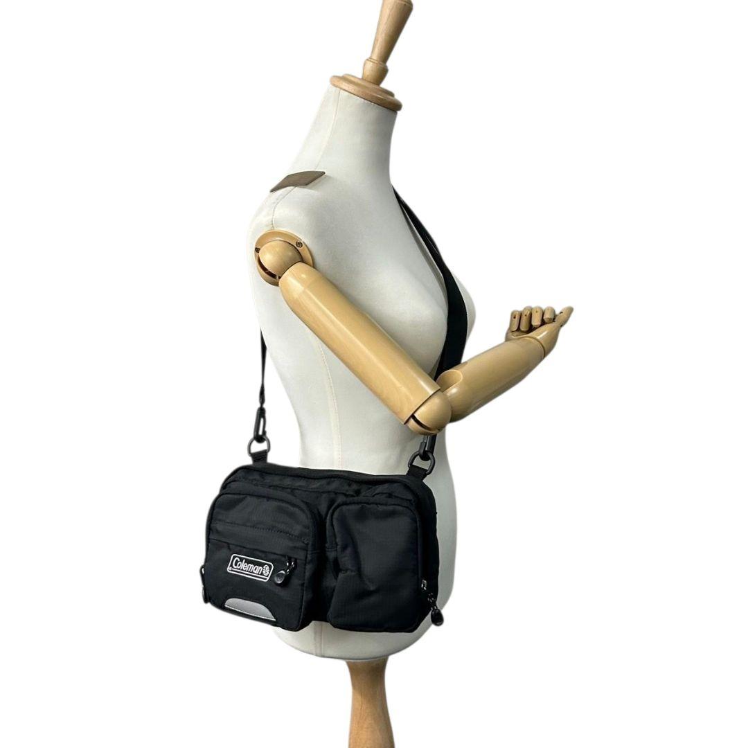 コールマン Coleman ショルダーバッグ ウエストポーチ ボディバッグ 黒 ブラック ロゴ 2way ナイロン 斜め掛け可 s32 メンズ レディース