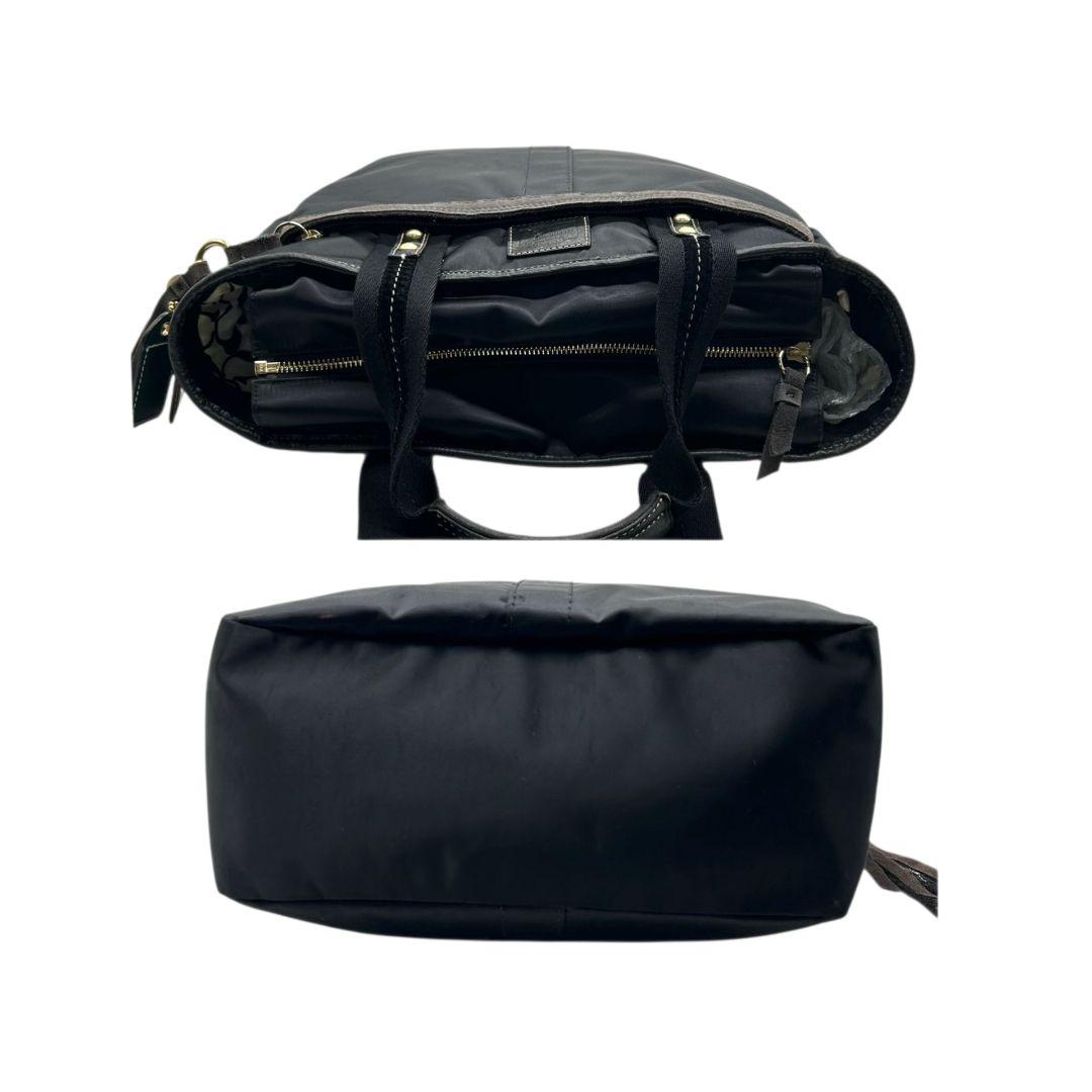 コーチ トートバッグ 黒 ワンショルダー チャーム付き ナイロン A4収納 s23 ハンドバッグ 肩掛け可 レザー 本革 ブラック COACH 10101