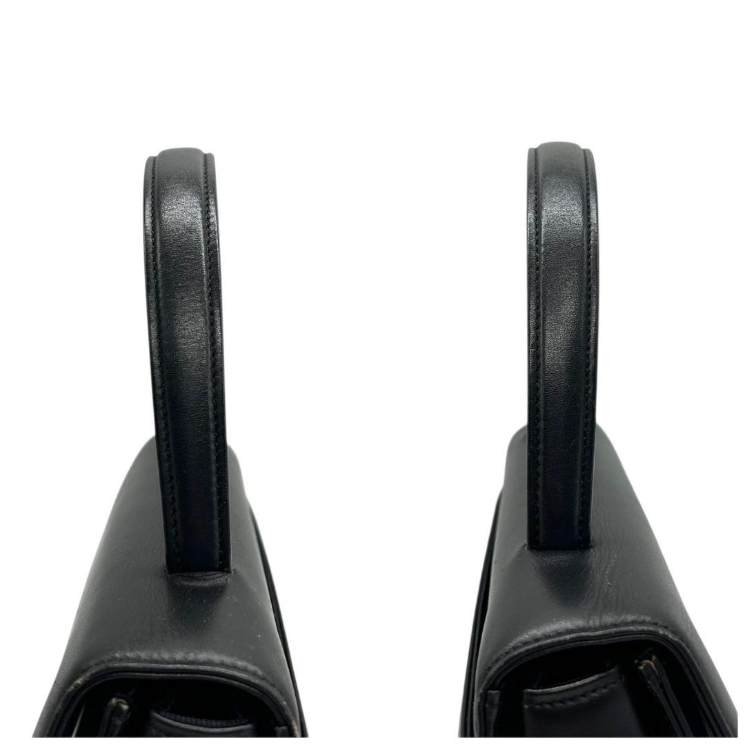 ジバンシィ GIVENCHY ハンドバッグ トートバッグ 黒 ブラック レザー 本革 4Gロゴ フラップ ロゴプレート 自立可 シルバー金具 レディース