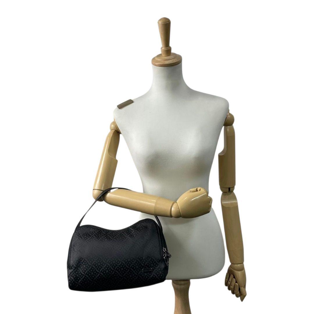 BALLY バリー ハンドバッグ ブラック 黒 総柄 キャンバス レザー 本革 トートバッグ ロゴプレート シルバー金具 2321-99 u17 レディース ビジネス 上品 高級感