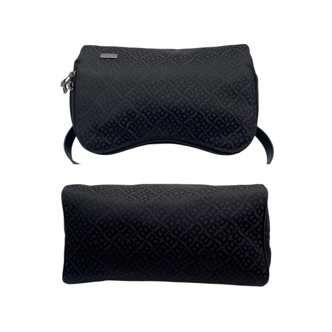 BALLY バリー ハンドバッグ ブラック 黒 総柄 キャンバス レザー 本革 トートバッグ ロゴプレート シルバー金具 2321-99 u17 レディース ビジネス 上品 高級感