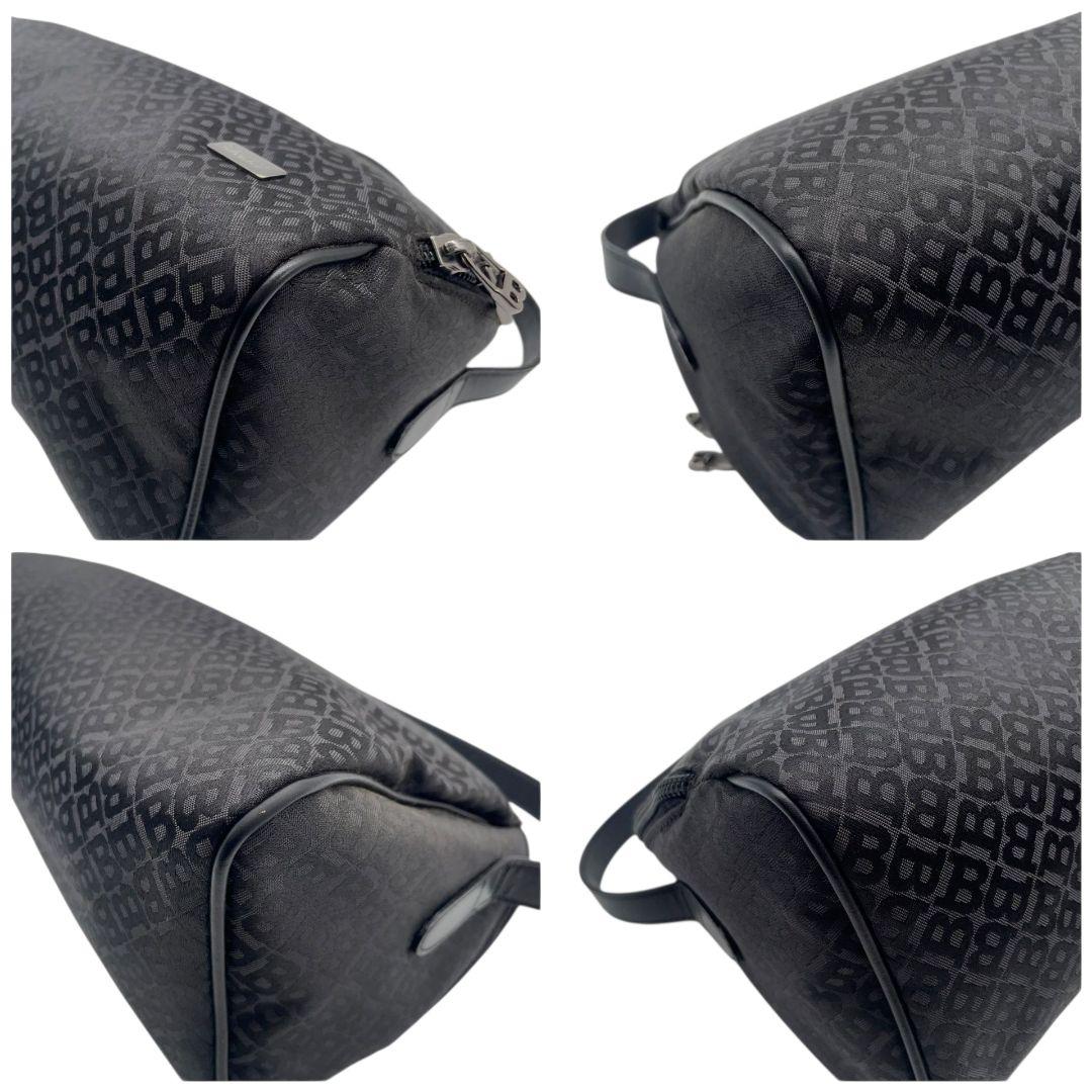 BALLY バリー ハンドバッグ ブラック 黒 総柄 キャンバス レザー 本革 トートバッグ ロゴプレート シルバー金具 2321-99 u17 レディース ビジネス 上品 高級感