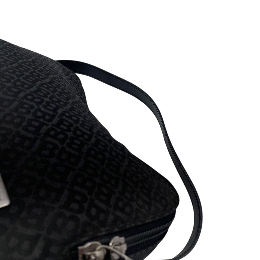 BALLY バリー ハンドバッグ ブラック 黒 総柄 キャンバス レザー 本革 トートバッグ ロゴプレート シルバー金具 2321-99 u17 レディース ビジネス 上品 高級感