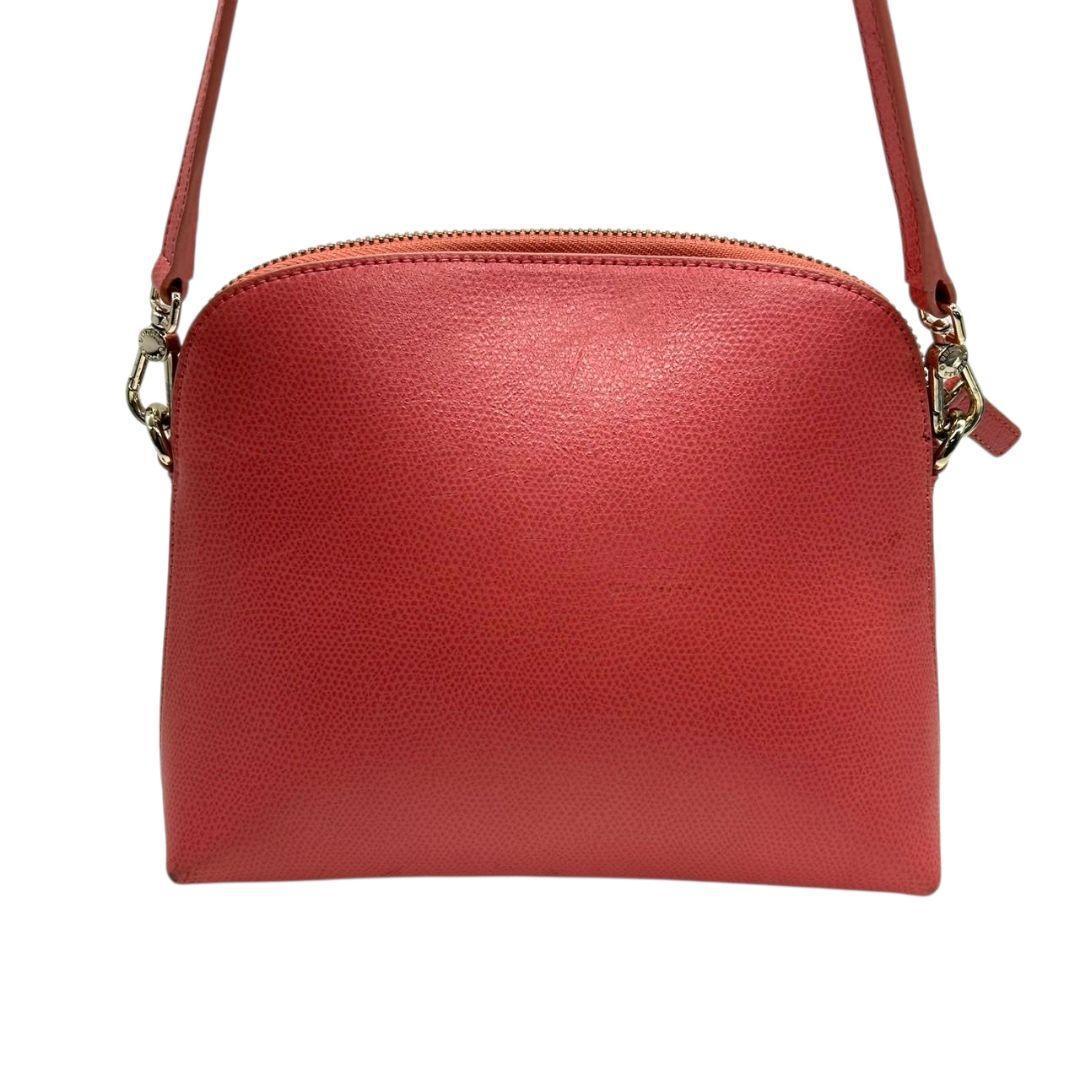 フルラ FURLA ショルダーバッグ 斜め掛け可 レッド コーラル レザー 本革 ロゴプレート ゴールド金具 s74 レディース