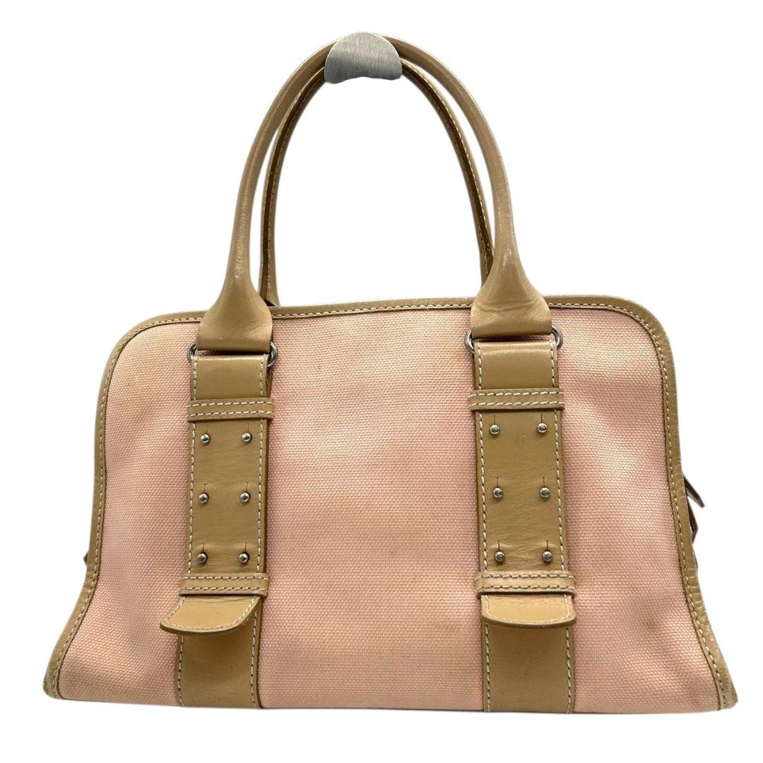 バーバリー　ハンドバッグ　ピンク　ノバチェック　ブルーレーベル　キャンバス　s51　トートバッグ　ベージュ　シルバー金具　自立可　スタッズ　レザー　本革　BURBERRY