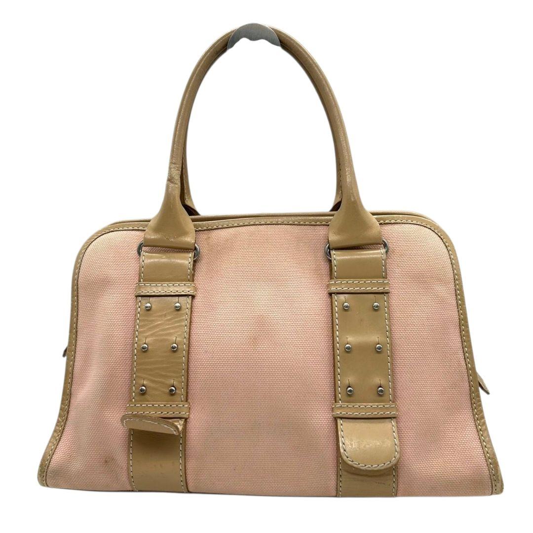 バーバリー　ハンドバッグ　ピンク　ノバチェック　ブルーレーベル　キャンバス　s51　トートバッグ　ベージュ　シルバー金具　自立可　スタッズ　レザー　本革　BURBERRY