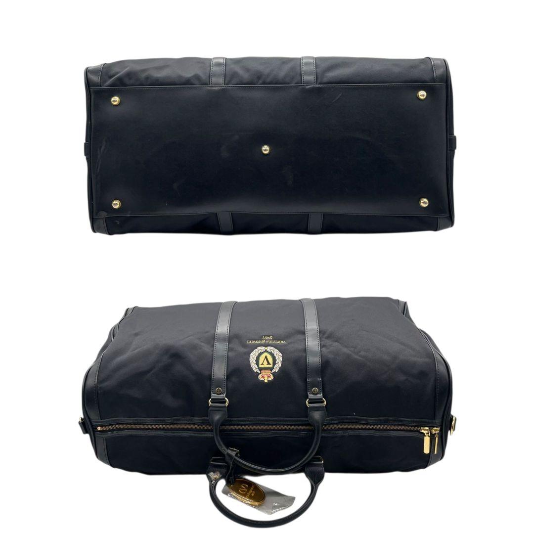 ヴァレンティノガラヴァーニ ボストンバッグ 黒 Vロゴ 2way キャンバス X トートバッグ ハンドバッグ A4収納 レザー 本革 自立可 斜め掛け可 ワンショルダー ブラック Valentino Garavani