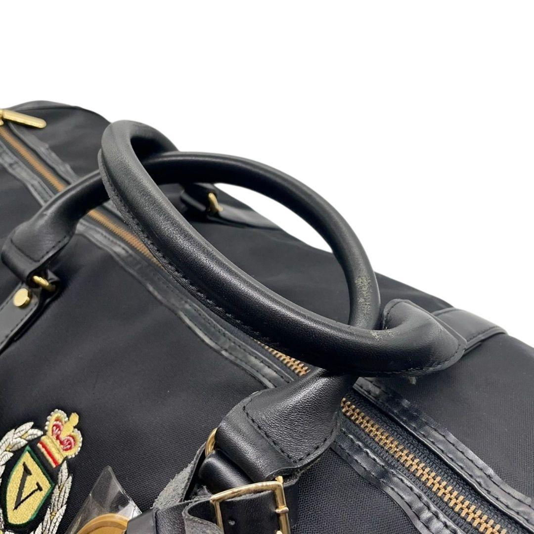 ヴァレンティノガラヴァーニ ボストンバッグ 黒 Vロゴ 2way キャンバス X トートバッグ ハンドバッグ A4収納 レザー 本革 自立可 斜め掛け可 ワンショルダー ブラック Valentino Garavani