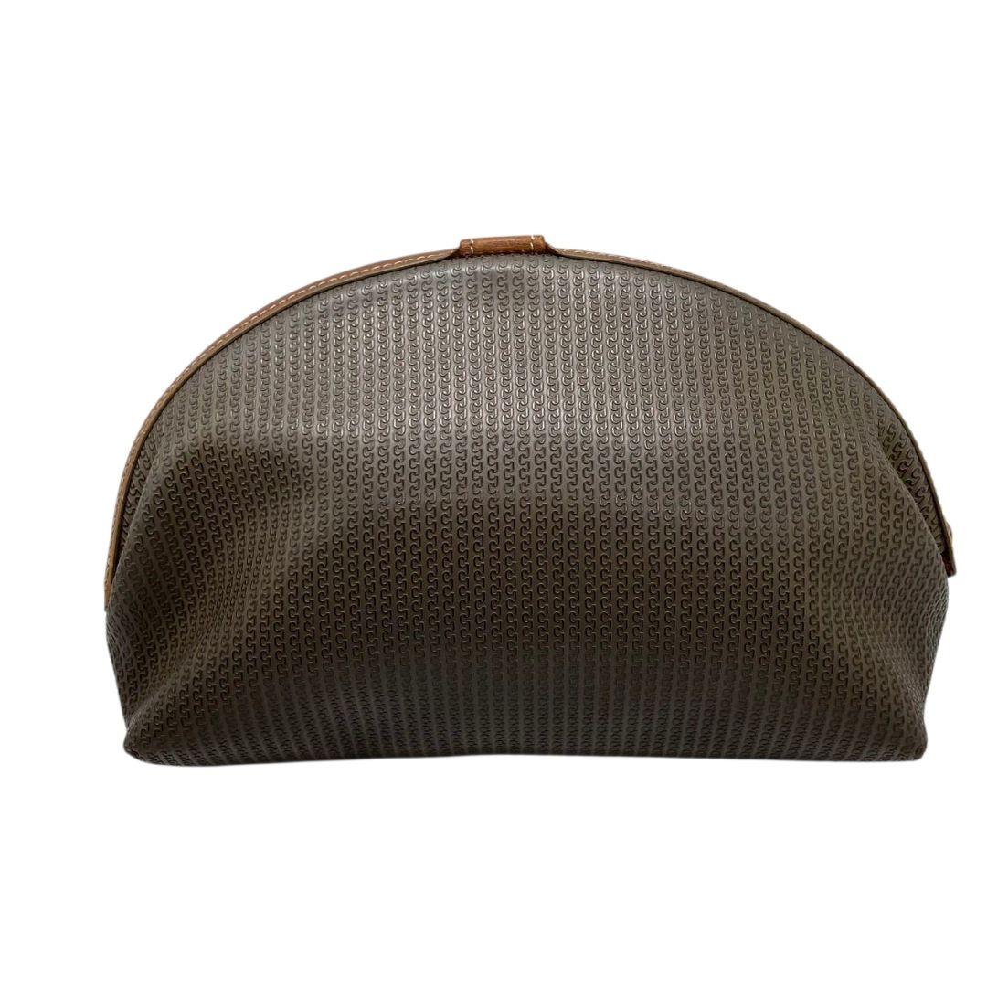 シャルルジョルダン クラッチバッグ カーキ 総柄 ロゴ セカンドバッグ s69 CHARLES JOURDAN シリコン レザー 本革 ロゴプレート