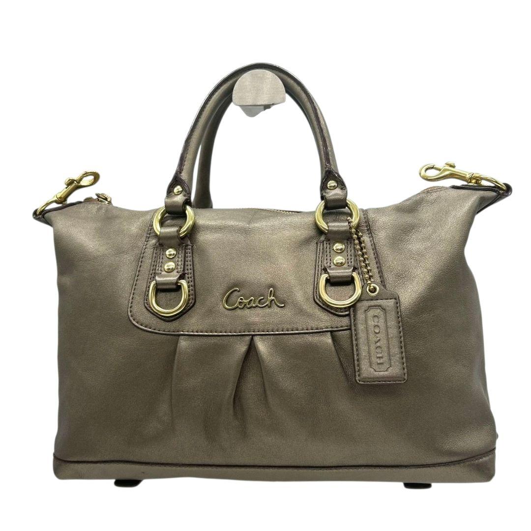 コーチ ハンドバッグ ゴールド ギャザー レザー トートバッグ 本革 ゴールド金具 ロゴタグ 自立可 COACH F15445 s47