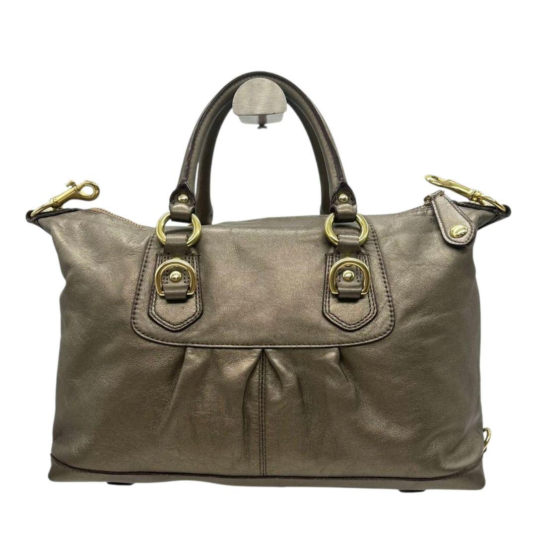 コーチ ハンドバッグ ゴールド ギャザー レザー トートバッグ 本革 ゴールド金具 ロゴタグ 自立可 COACH F15445 s47