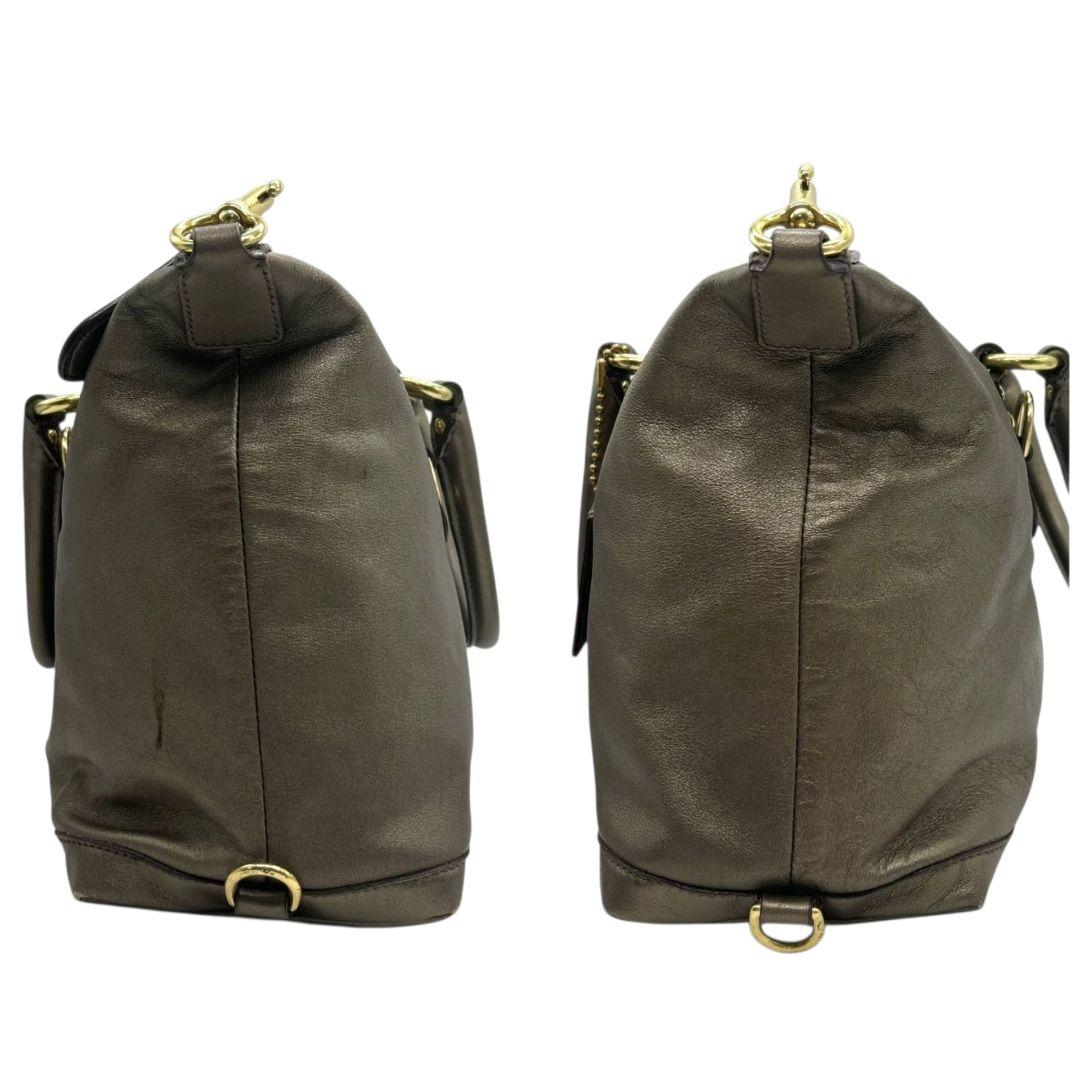 コーチ ハンドバッグ ゴールド ギャザー レザー トートバッグ 本革 ゴールド金具 ロゴタグ 自立可 COACH F15445 s47