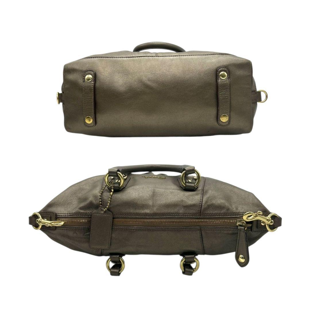 コーチ ハンドバッグ ゴールド ギャザー レザー トートバッグ 本革 ゴールド金具 ロゴタグ 自立可 COACH F15445 s47