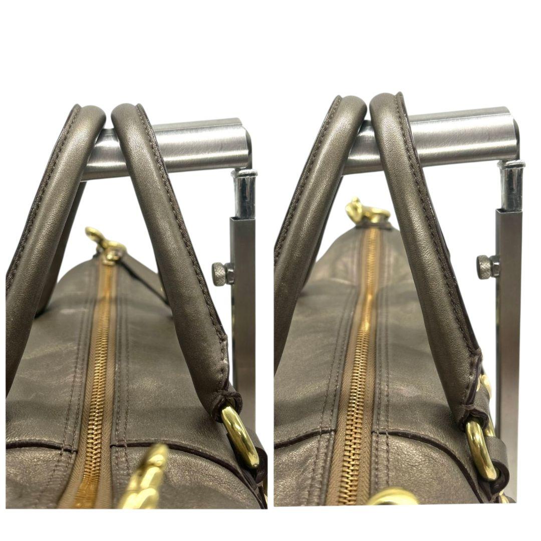 コーチ ハンドバッグ ゴールド ギャザー レザー トートバッグ 本革 ゴールド金具 ロゴタグ 自立可 COACH F15445 s47