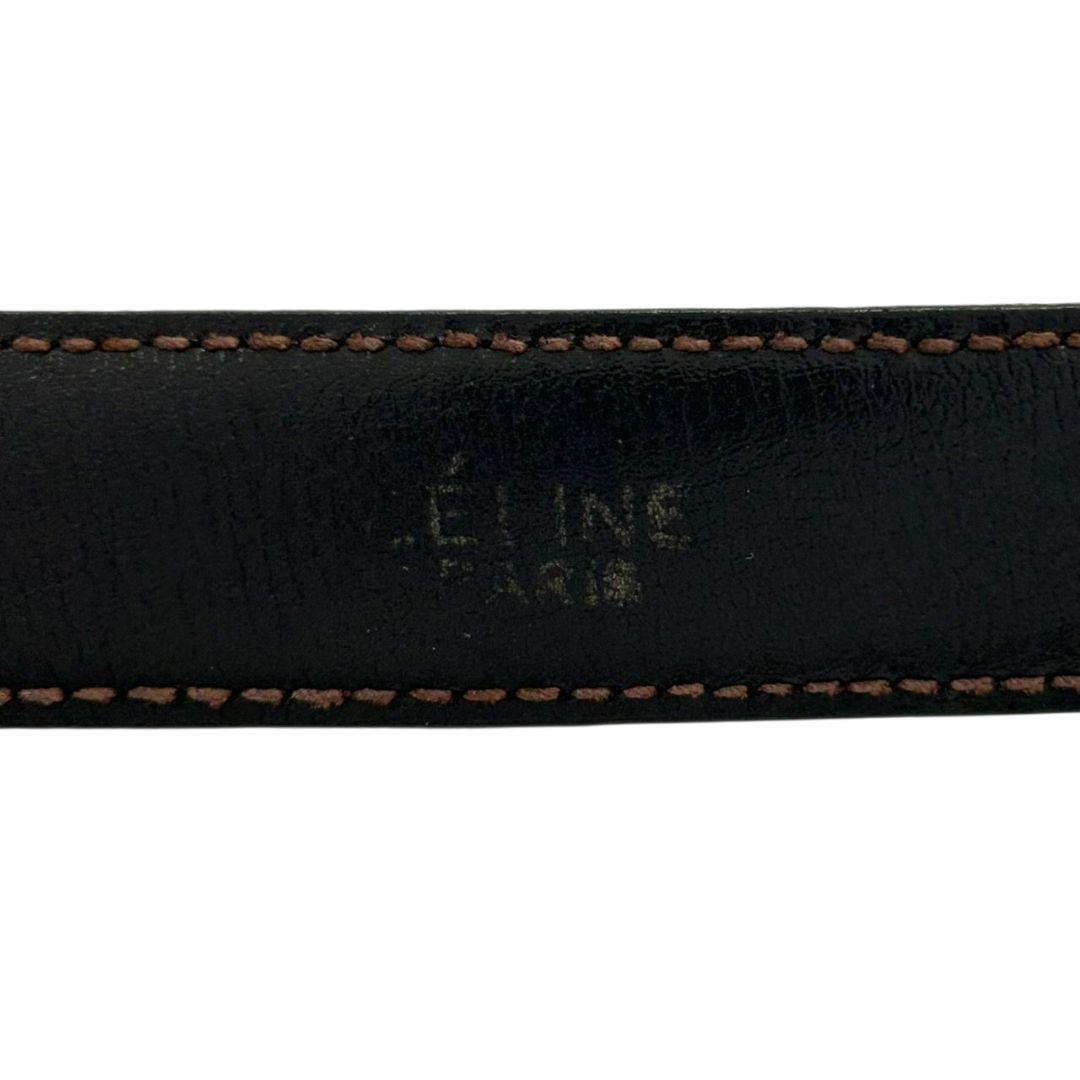 セリーヌ ベルト 茶 ブラウン サルキー 馬車金具 PX-2 レザー 本革 ゴールド金具 ロゴ 高級 ブランド レディース メンズ CELINE