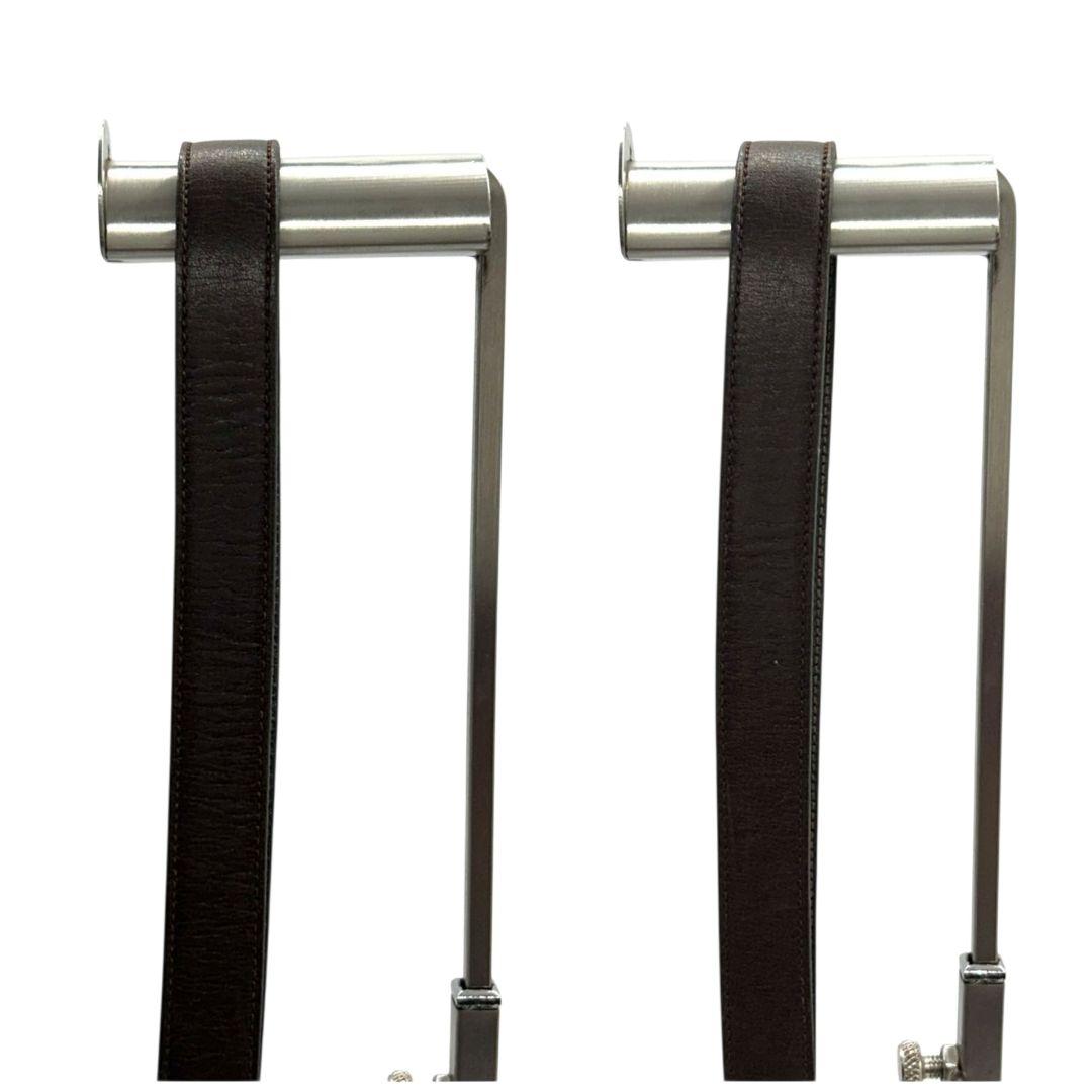 セリーヌ ベルト 茶 ブラウン サルキー 馬車金具 PX-2 レザー 本革 ゴールド金具 ロゴ 高級 ブランド レディース メンズ CELINE