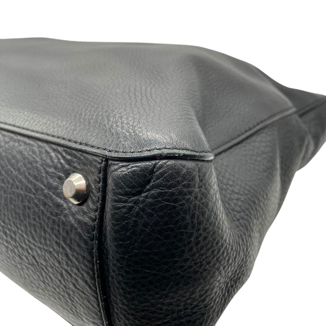 FARO トートバッグ ブラック Cartello Tote Large しぼ革 自立型 A4収納 フォーマル u15 本革 レザー ハンドバッグ ワンショルダーバッグ 肩掛け メンズ レディース ユニセックス 高級革 シルバー金具 ビジネス ファーロ