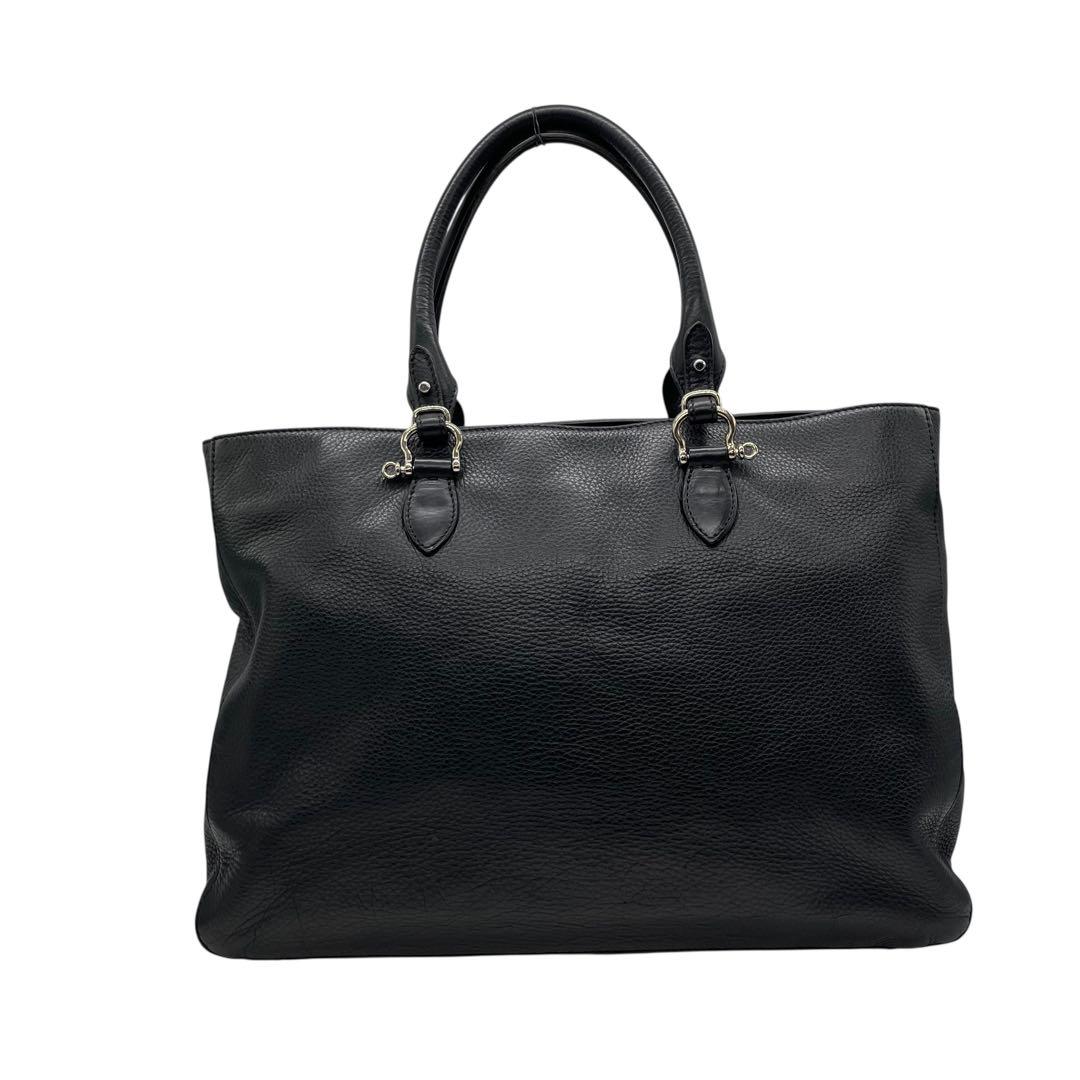 FARO トートバッグ ブラック Cartello Tote Large しぼ革 自立型 A4収納 フォーマル u15 本革 レザー ハンドバッグ ワンショルダーバッグ 肩掛け メンズ レディース ユニセックス 高級革 シルバー金具 ビジネス ファーロ