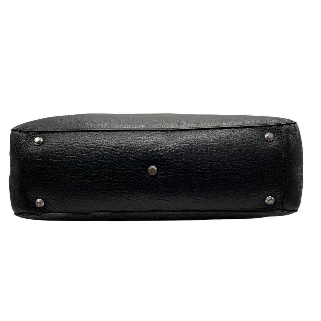 FARO トートバッグ ブラック Cartello Tote Large しぼ革 自立型 A4収納 フォーマル u15 本革 レザー ハンドバッグ ワンショルダーバッグ 肩掛け メンズ レディース ユニセックス 高級革 シルバー金具 ビジネス ファーロ