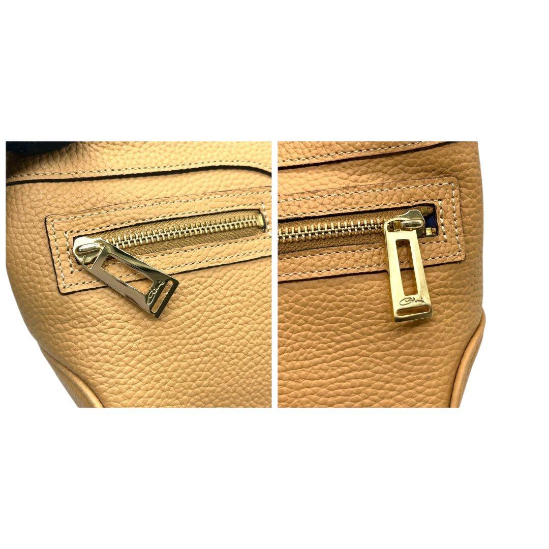 アクセソワ ハンドバッグ 茶 ワンショルダー レザー 本革 トートバッグ 自立可 肩掛け可 肩かけ可 ブラウン ゴールド金具 ADMJ s43 上品 高級感