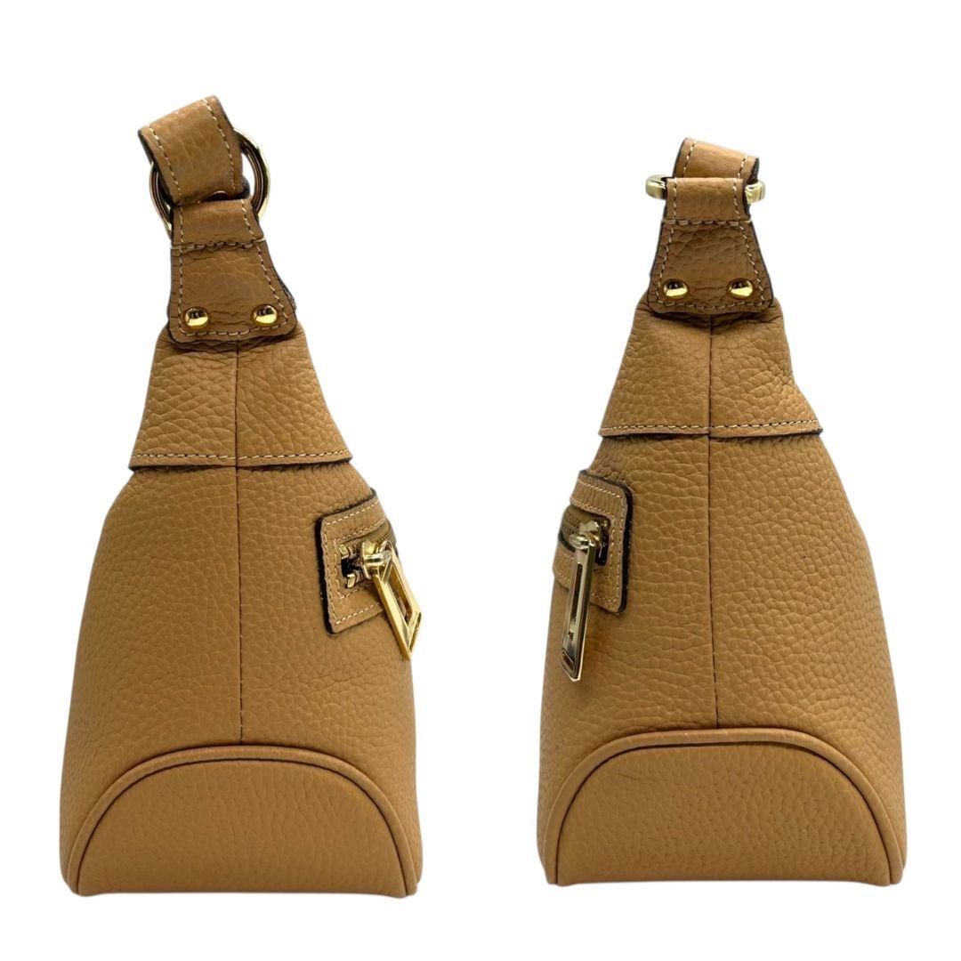 アクセソワ ハンドバッグ 茶 ワンショルダー レザー 本革 トートバッグ 自立可 肩掛け可 肩かけ可 ブラウン ゴールド金具 ADMJ s43 上品 高級感