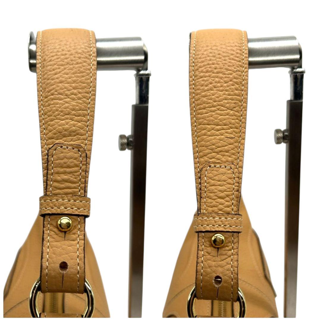 アクセソワ ハンドバッグ 茶 ワンショルダー レザー 本革 トートバッグ 自立可 肩掛け可 肩かけ可 ブラウン ゴールド金具 ADMJ s43 上品 高級感