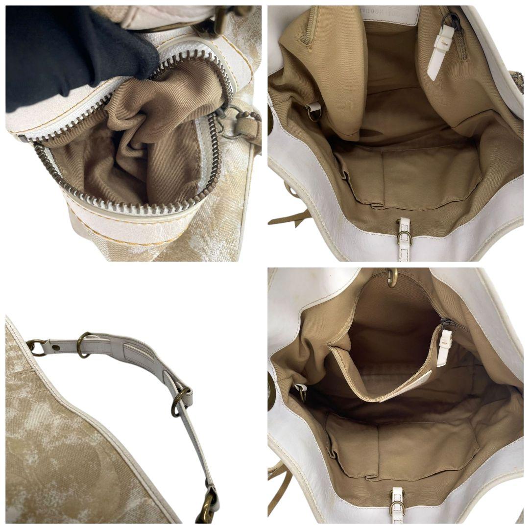 コーチ ハンドバッグ ベージュ シグネチャー ワンショルダー ホーボー s15 トートバッグ 肩掛け可 キャンバス レザー 本革 ゴールド金具 チャーム付き ロゴタグ 10010