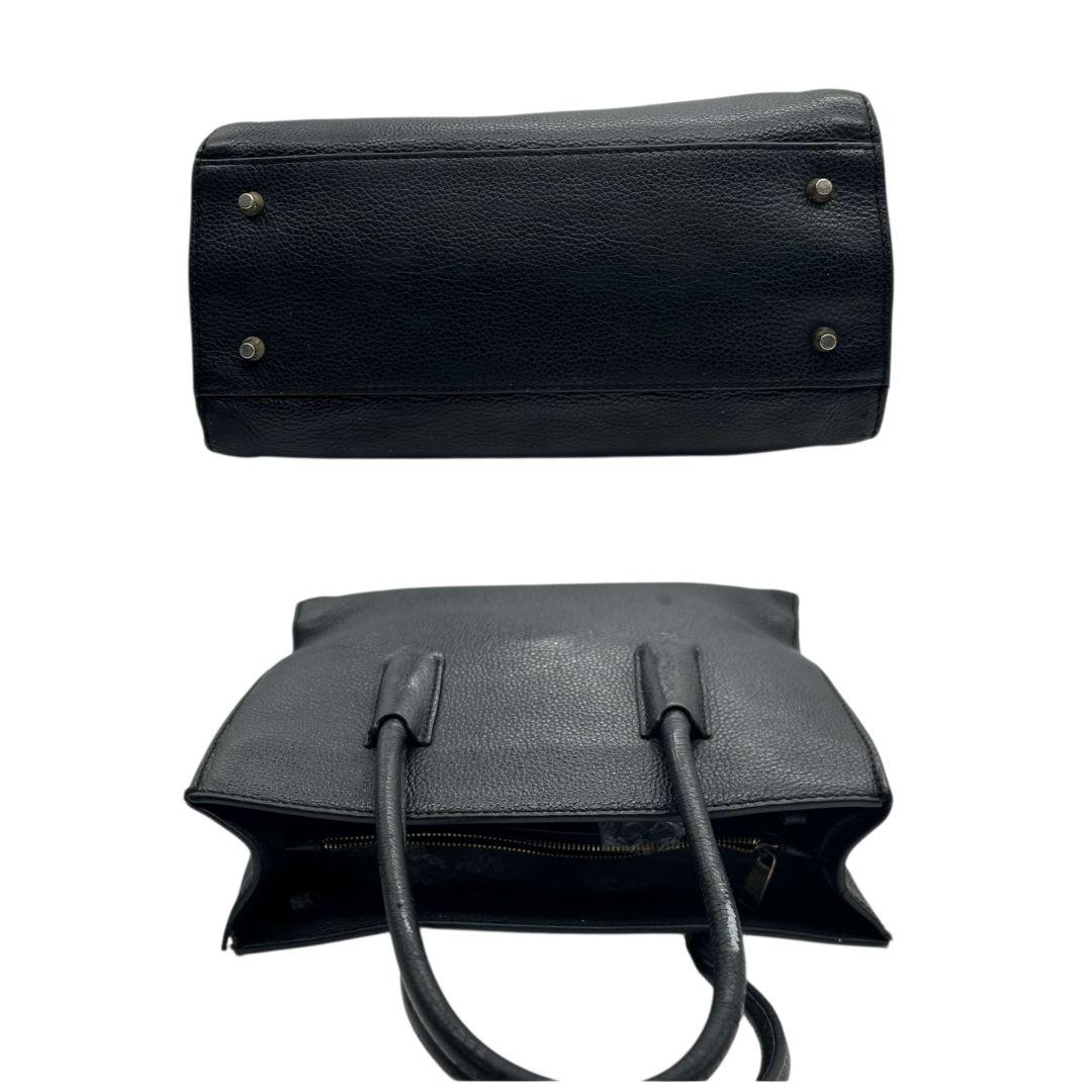 フルラ FURLA ハンドバッグ 黒 ブラック ロゴ 2way A4収納 自立可 レザー 本革 トートバッグ ショルダーバッグ 斜め掛け可 ゴールド金具 s62 レディース