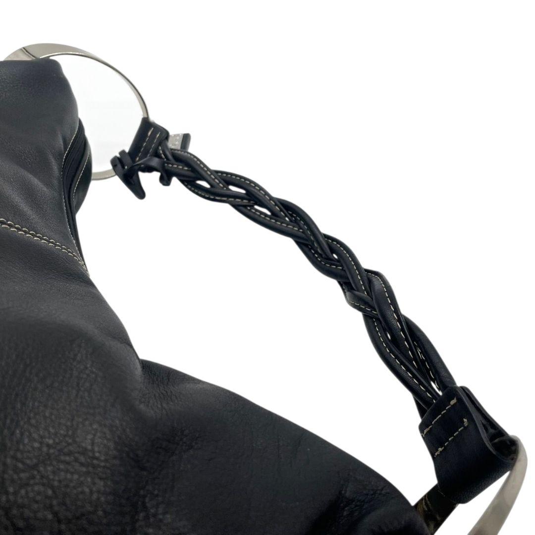 カネマツ ハンドバッグ 黒 ブラック ゼブラ柄 アニマル柄 ハラコ レザー 本革 トートバッグ ブラウン ホワイト シルバー金具 ロゴタグ ステッチ Kanematsu T5