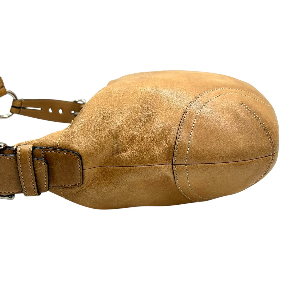 COACH コーチ ショルダーバッグ ホーボーバッグ 3651 レザー キャメル ブラウン ワンショルダー 肩掛け レディース シルバー金具 ビンテージ クラシック シンプル デイリーユース 通勤 通学 A4収納可能 クリーニング済み S44